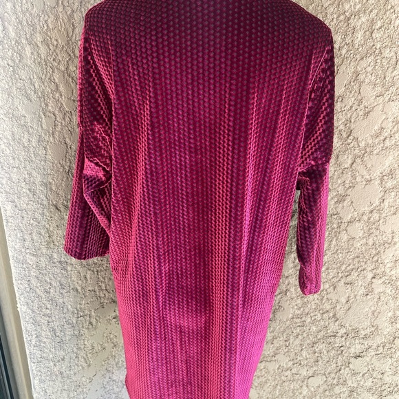 Zara Velvet Burgundy Loose Tunic Dress - Picture 7 of 8